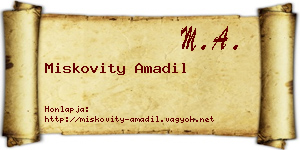 Miskovity Amadil névjegykártya